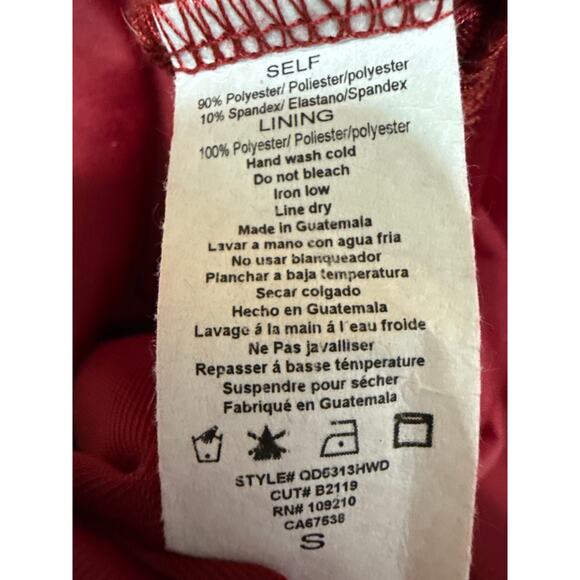 NEW Windsor Red Sleeveless Cowl Neck Glitter Cami Slit Tank Slip Midi Dress S - Picture 6 of 6